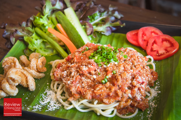 สปาเกตตี้น้ำพริกอ่อง ร้านมิกซ์โซโลจี เชียงใหม่